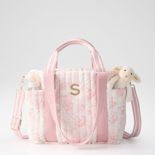 Sanderson Quilted Diaper Bag - Tattershall Pink