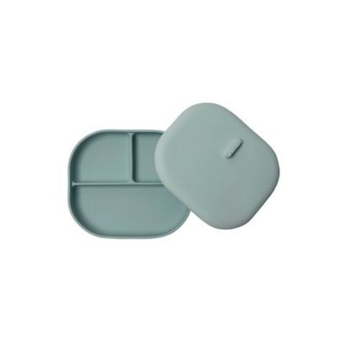Loulou Lollipop Divided Plate With Lid - Blue - 2ct