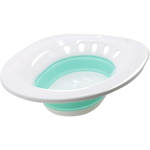 RUGUO Sitz Bath, Sitz Bath for Hemorrhoids - Sitz Bath for Toilet Seat - Sitz Bath for Postpartum Care, Sits Bath Kit for Women, Collapsible, Wider Seating Area, Deeper Bowl