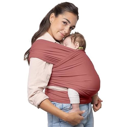 Boba Baby Wrap Carrier – Original Baby Sling Carrier for Newborns (7–35 lbs), Soft, Secure, Hands-Free & Ergonomic, Ideal for Comfortable Bonding, New Parents (Dusty Pink)