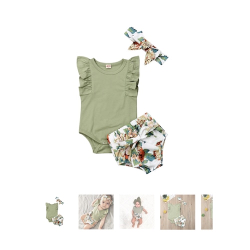 MOLLY Floral Outfit with Headband - Hazel & Bo