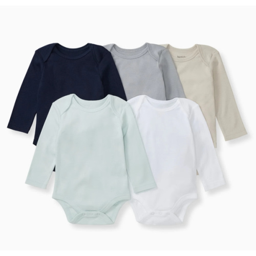 Solid Organic Cotton Long Sleeve Baby Bodysuits 5 Pack - Midnight – Burt's Bees Baby