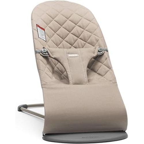 BabyBjörn Bouncer Bliss, Woven, Classic Quilt, Sand Grey