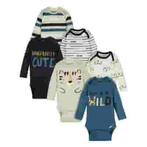 Onesies Brand Baby Boy Long Sleeve Bodysuits Set,12 Months, 6 Pack