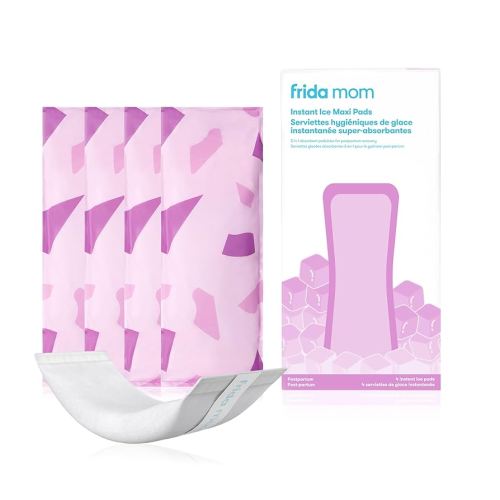 Frida Mom 2-in-1 Postpartum Pads, Absorbent Perineal Ice Maxi Pads, Instant Cold Therapy Packs and Maternity Pad in One, 4ct