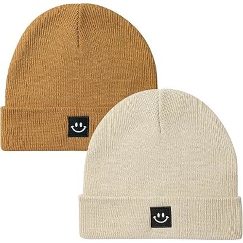 Paladoo 2Pack Baby Beanie Knit Toddler Hat for Girls Boys 0-8 Years