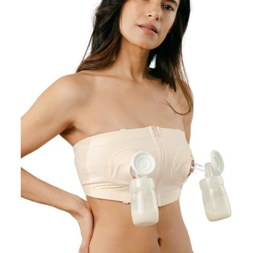 Hands-Free Pumping Bra - Comfortable, Adjustable, Customizable - Converts Nursing Bra or Maternity Bra to Breast Pump Bra