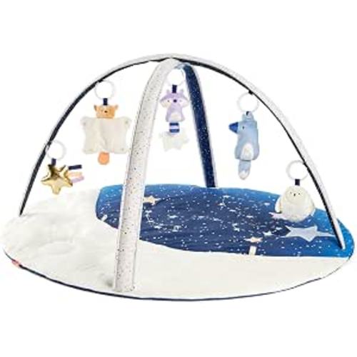 Skip Hop Alfombrilla para el tiempo de barriga, 3 en 1, para actividades para bebés, edad 0-2 años, sueños celestiales, gris