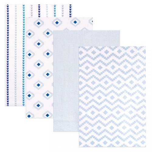 Hudson Baby Infant Boy Cotton Flannel Receiving Blankets, Boy Modern, One Size