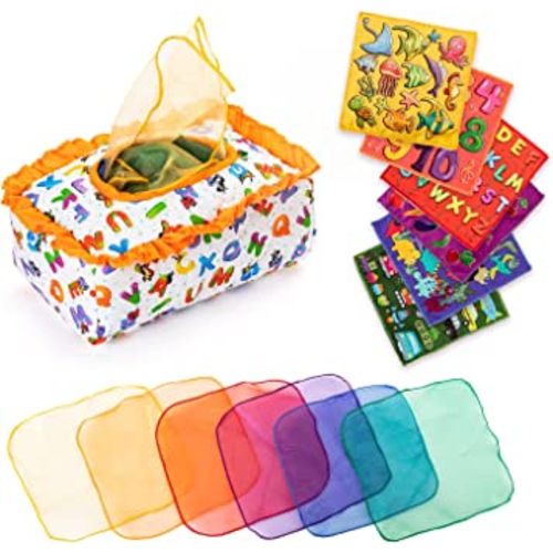 Baby Tissue Box Toy - Baby Toys 6-12 Months - Montessori Toys for Babies 6-12 Months, Infants Contrast Crinkle Sensory Toy for 1 Year Old Boys Girls Kids Early Learning Toys Baby Gifts