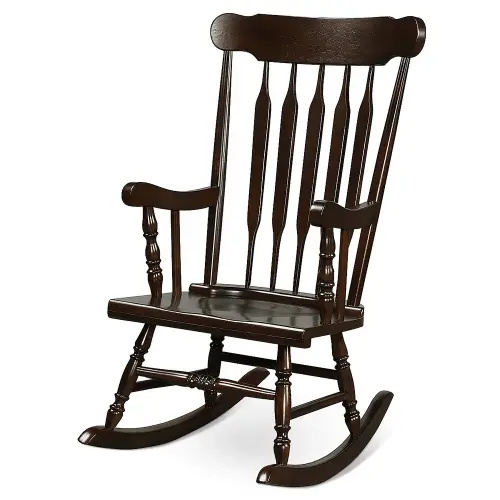 Patio Rocking Chair Solid Wooden Frame Outdoor and Indoor Rocker