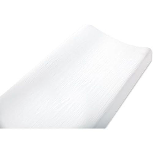 aden + anais Essentials Changing Pad Cover, 100% Cotton Muslin, Super Soft, Breathable, Tailored Snug Fit, Single, Solid White