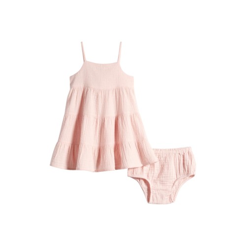 Tiered Seersucker Dress & Bloomers Set