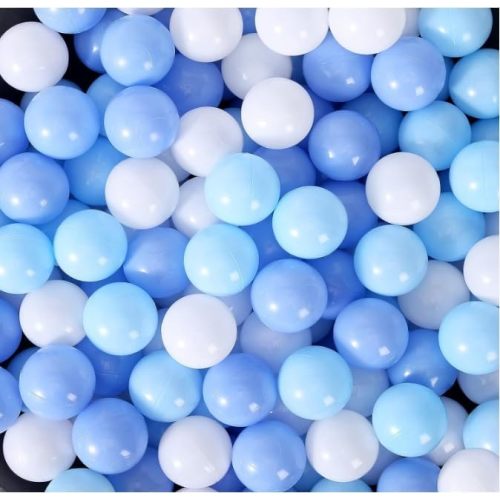 Ball Pit Balls for Toddlers, BPA Free Crush Proof Plastic Toy Balls for Ball Pit, Children's Pool Water Toys, Macaron Ocean Balls for Play Tent 2.15 Inch Pack of 100 - 200pcs - D_white&blue