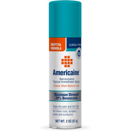 Americaine Hospital Formula, Maximum Strength Benzocaine Topical Anesthetic Spray, For Minor Cuts, Scrapes, Burns & Sunburn, 2 oz Can (Packaging may vary)