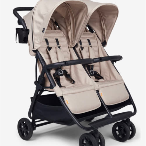 Zoe Twin: Lightweight Double Stroller - Sand