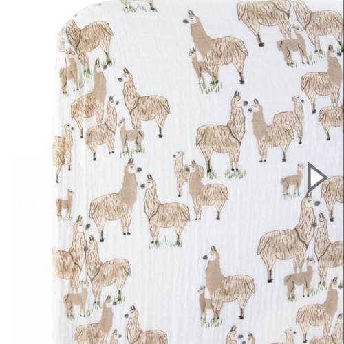 Cotton Muslin Crib Sheet - Llama Llama by Little Unicorn