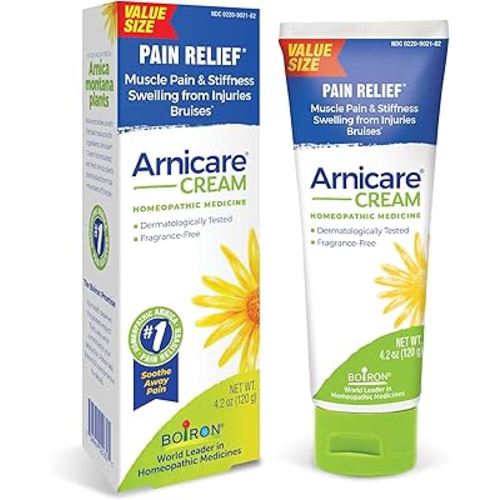 Boiron Arnicare Cream for Joint Pain, Muscle Pain, Swelling, Soreness, Stiffness, and Bruises - Fast Absorbing and Fragrance-Free - 4.2 oz