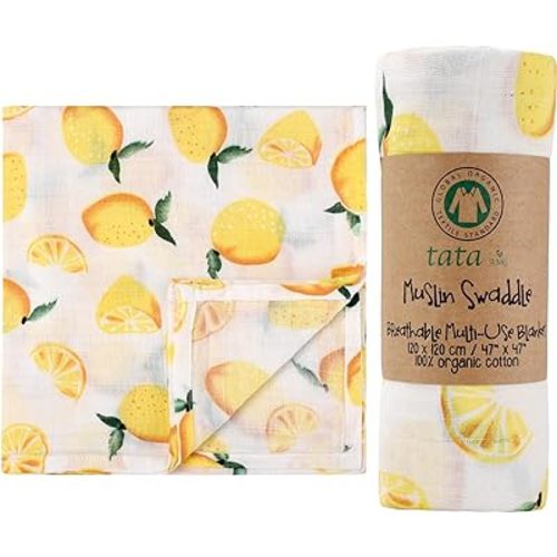 ® Muslin Baby Blankets | Swaddle for Newborns | 100% Organic Cotton Gauze Receiving Blanket Soft, Silky & Breathable for Girls & Neutral Gender | Baby Essentials | 47 x 47 inches