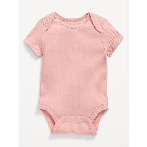 Unisex Short-Sleeve Rib-Knit Bodysuit for Baby