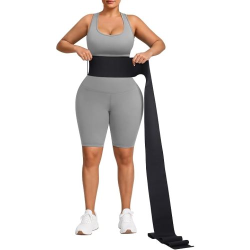 FeelinGirl Waist Trainer for Women Bandage Wrap Trimmer Belt Long Torso Tummy Wraps Belly Body Shaper Waist Trimmer Belt
