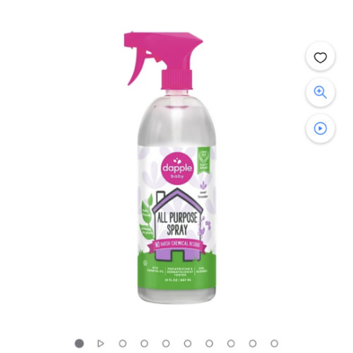 All Purpose Cleaning Spray by Dapple Baby, Lavender, 30 Fl Oz Bottle - Plant Based & Hypoallergenic All Purpose Cleaner Spray for Toys, High Chairs, Swings, Counters