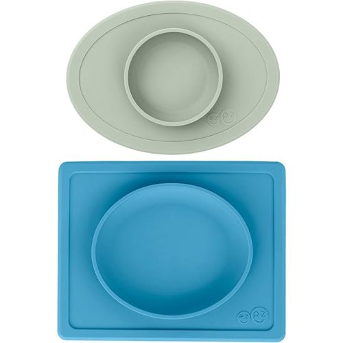 ezpz Tiny Plate + Tiny Bowl - baby essentials plate and bowl set