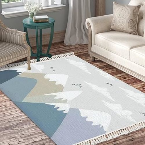 Rug Mountains Nursery Room Babies Nursery Scandinavian Chic Area Rug Washable Hallway Runner Rug Meditation Mat Minimalist Home Decor for Living Room Bedroom Nursery Playroom Classroom