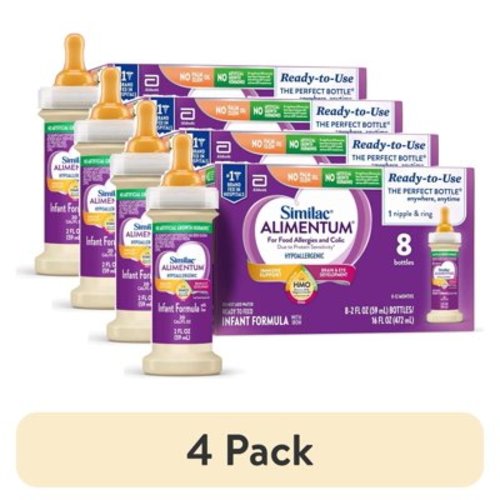 (4 pack) Similac Alimentum With 2'-FL HMO, Ready-to-Feed Baby Formula, 2-fl-oz Bottle, Pack of 8
