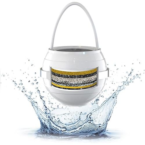 Bath Water Filter for Tub Faucet with Overflow,2,500 Gallons of Filtration,Remove contaminants,Chlorineand Fluoride,Hard Water Softener,Enhances the Health of Skin,Hair,Nails(Premium Version)
