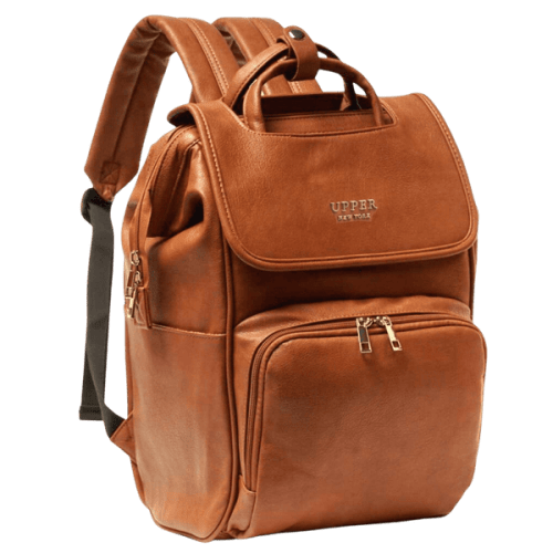 Women’s Diaper Bag Backpack - Best Leather Diaper Bag Backpack for Women Gift | Affordable & Stylish Diaper Backpack Bag | UPPER | La Madison - Elegant Vegan Leather Diaper Bag Backpack - UPPER Brand