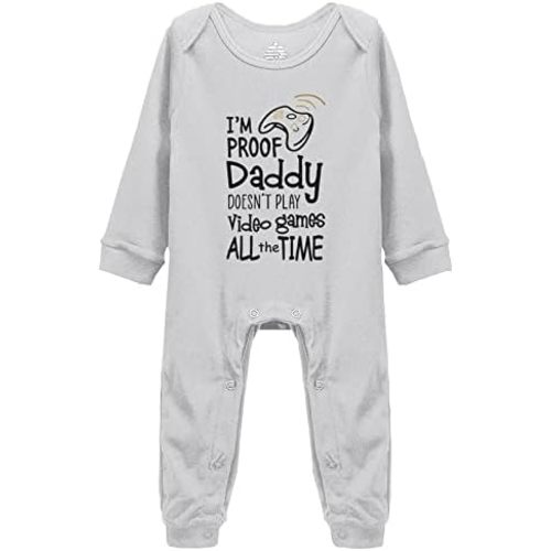 I'm Proof Daddy Doesnt Always Play Video Games Infant Cute Baby Bodysuit Infant bodysuit Long Sleeve Playsuit