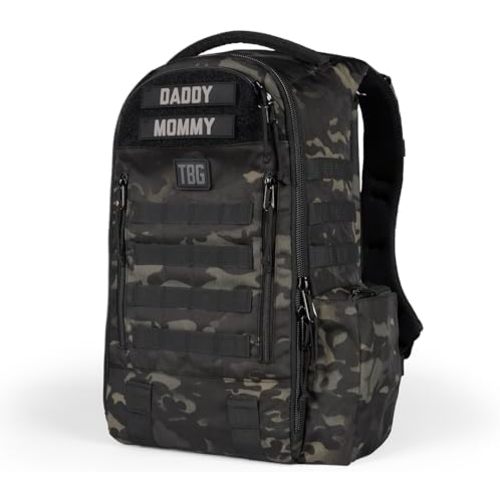 Tactical Baby Gear Daypack Tactical Diaper Bag Backpack for Dads - MOLLE compatible, Built-in Changing Mat, Stroller Straps (Multicam Black 4th Gen)