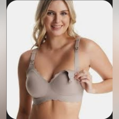 Momcozy Nursing Seamless Bra Size XL Nude Brown Tan EUC
