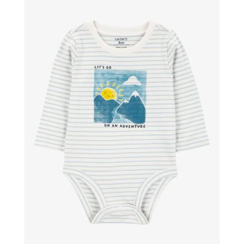 Baby Adventure Striped Long-Sleeve Bodysuit