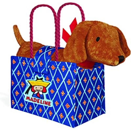 YOTTOY Madeline Collection | Genevieve the Dog Soft Stuffed Animal Plush Toy in Madeline Tote Bag