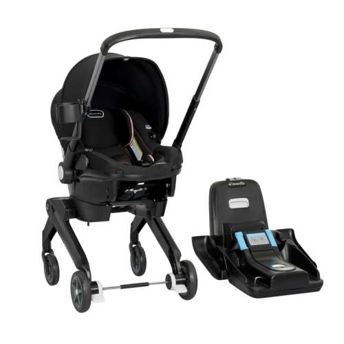 Evenflo Shyft DualRide Newborn Car Seat and Stroller Combo, Grows with Baby, Travel System, Ayer Pink