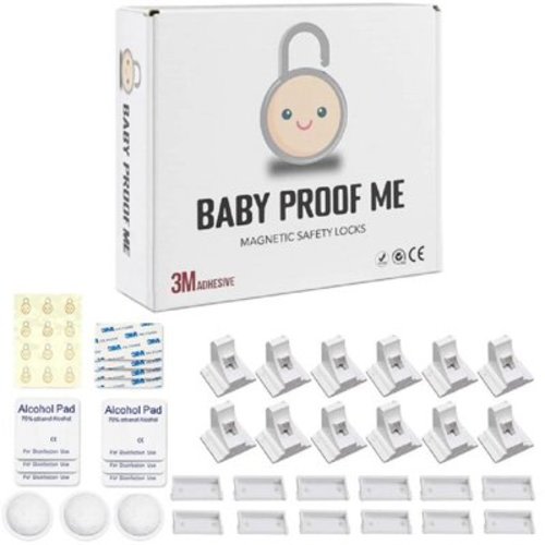 Baby Proof Me Magnetic Cabinet Locks, 12 Locks + 3 Keys, Toddler Baby Safe Kitchen Locks to Childproof Cabinets and Drawers with Easy Installation