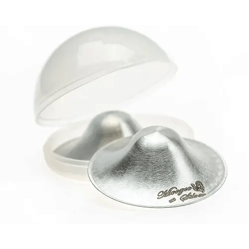 The Original Silver Nursing Cups - Nipple Shields for Nursing Newborn - Newborn Essentials Must Haves - Nipple Covers Breastfeeding - 925 Silver (X-Large Silver Nursing Cups w/Carrying Case)