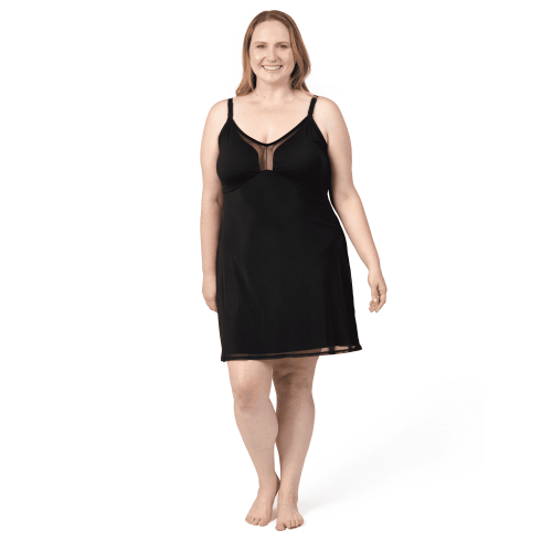Kindred Bravely Aurora Mesh Nursing Nightgown | Black