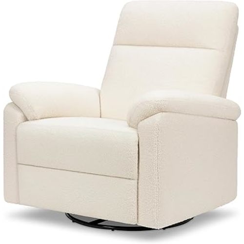 DaVinci Suzy Glider Recliner Nursery Chair - Glider Rocking Chair for Nursery and Living Room - GREENGUARD Gold, FSC & Certi-PUR US Certified - 360° Swivel Rocker Recliner Chair (Cozy Cream Boucle)