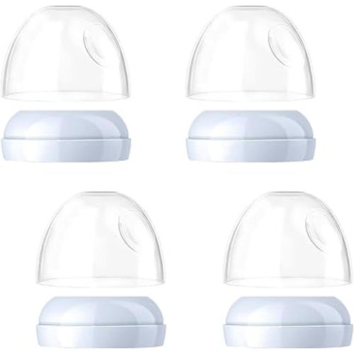 Dome Caps with Nipple Rings Set Compatible for Philips Avent Natural Baby Bottles, Replacements Screw Collars with Dome Lids for Como tomo, Set of 4