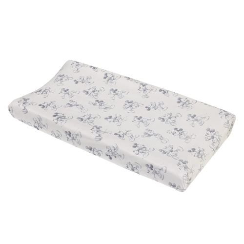NoJo Disney Mickey Mouse - Call Me Mickey White and Blue Super Soft Changing Pad Cover