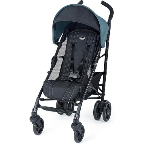 Chicco Liteway® Stroller, Compact Fold Baby Stroller with Canopy, Lightweight Aluminum Frame Umbrella Stroller, for Use with Babies and Toddlers up to 40 lbs. | Arctic/Blue