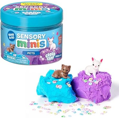 Creativity for Kids Sensory Minis Pets Kit | Cloud Clay Sensory Toy for Kids | Mess-Free, Screen Free Summer Supplies | Travel Activity for Kids (Ages 3+)