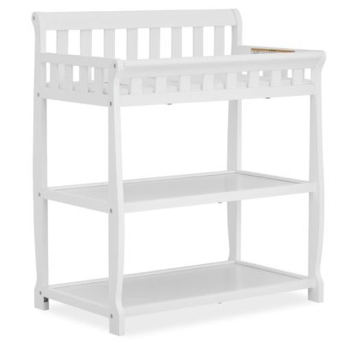 Dream On Me Ashton Changing Table, New Zealand Pinewood, 1 inch Mattress Pad included, White