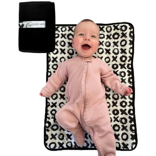 Sarah Wells Portable Diaper Changing Pad Machine Washable, Foldable for Travel or Diaper Bags (XOXO)