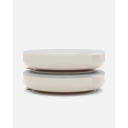 Suction Plate + Lid - Oatmeal / 2 Pack