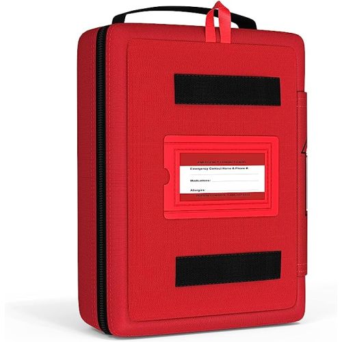 Portable First Aid and CPR Kit for Children - Ideal for Home, Car, School, Camping, and Travel. Latex-Free Bandages – Custom First Aid Guide by The Life Safety Pro - Large