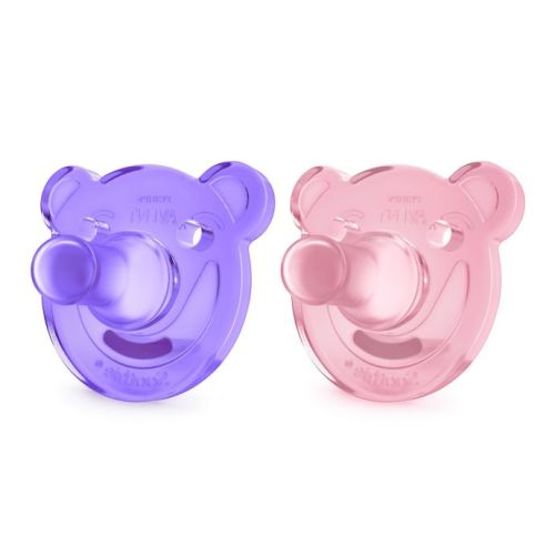 Philips Avent Age 0-3M 2-Pack Bear Soothie Pacifiers in Pink/Purple